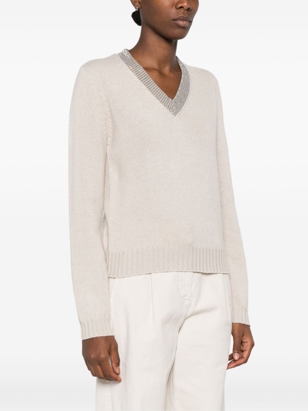 Brunello Cucinelli Cashmere v Necked Seater | Balardi