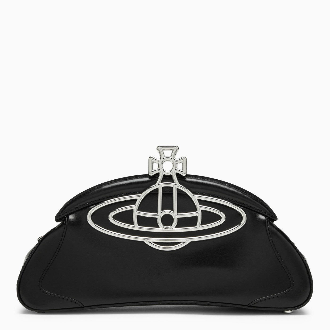 Vivienne Westwood Amber Black Leather Clutch Bag | Balardi
