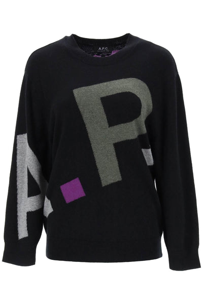 A.P.C. Sweater In Virgin Wool With Logo Pattern - M
